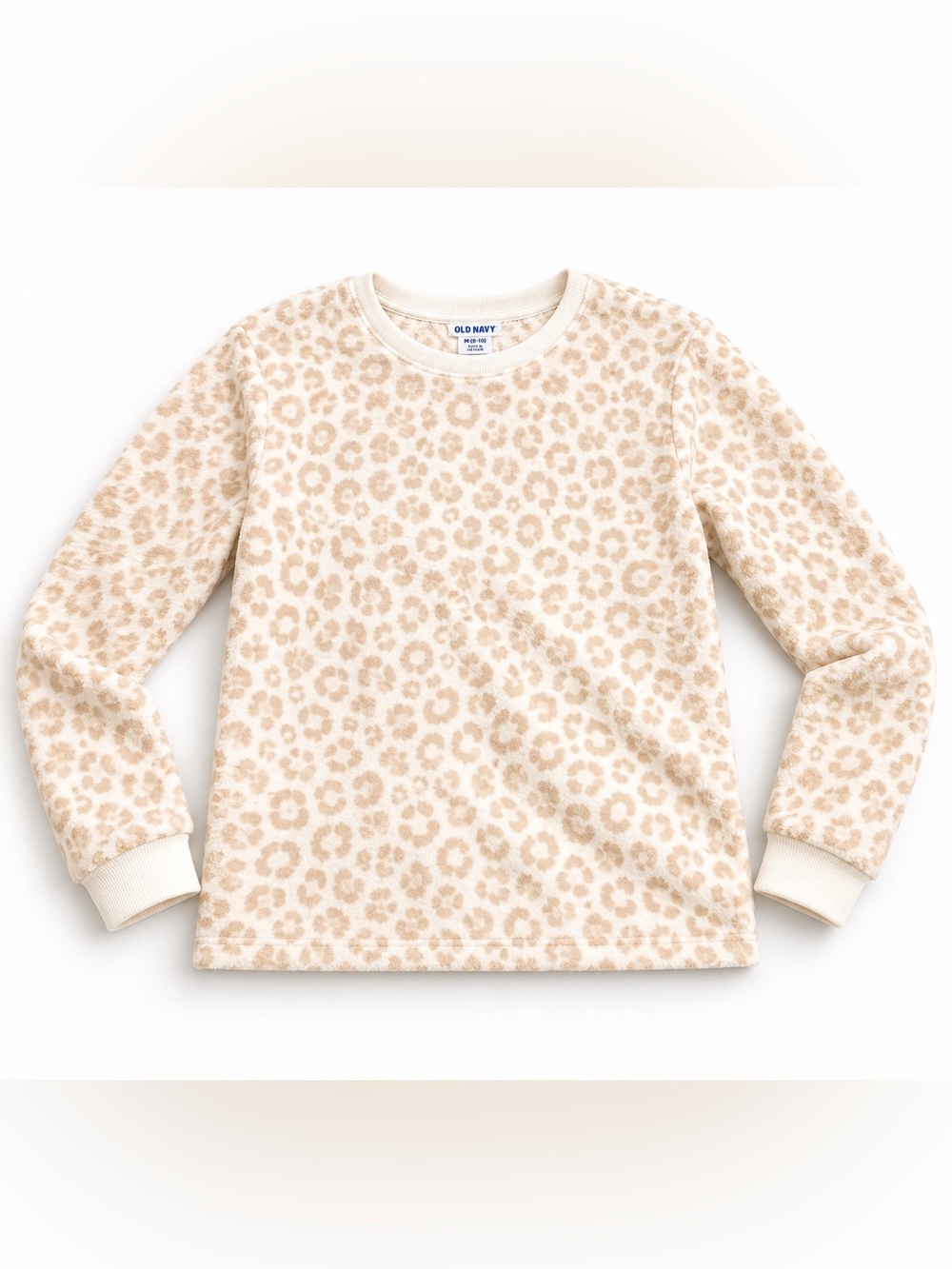 Old Navy Cream and Tan Leopard Print Women’s Sweatshirt